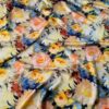 Tesatura crepe din matase naturala - design floral, Multicolor - imagine 7