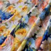 Tesatura crepe din matase naturala - design floral, Multicolor - imagine 4