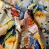 Tesatura crepe din matase naturala - design floral, Multicolor - imagine 9