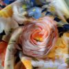 Tesatura crepe din matase naturala - design floral, Multicolor - imagine 5