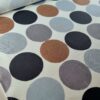 Țesătură plina din In - design buline gigant, Ivoire / Negru / Gri / Maro - imagine 8