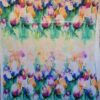 Tesatura georgette tip panou din matase naturala - design floral , Multicolor - imagine 4