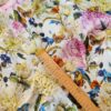 Tesatura de in imprimat - design floral, Multicolor pe fond alb - imagine 2