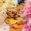 Tesatura de in imprimat - design floral, Multicolor pe fond alb - imagine 5