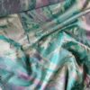 Tesatura jacquard  - imprimeu abstract - urme de pensula, Turcoaz Azuriu Lila Fistic