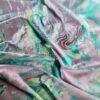 Tesatura jacquard  - imprimeu abstract - urme de pensula, Turcoaz Azuriu Lila Fistic - imagine 3