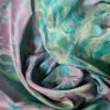 Tesatura jacquard  - imprimeu abstract - urme de pensula, Turcoaz Azuriu Lila Fistic - imagine 5