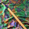 Tesatura jacquard cameleon fata dublă - design exotic floral supradimensionat, Verde smarald Albastru Auriu - imagine 9