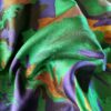 Tesatura jacquard cameleon fata dublă - design exotic floral supradimensionat, Verde smarald Albastru Auriu - imagine 7