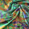 Tesatura jacquard cameleon fata dublă - design exotic floral supradimensionat, Verde smarald Albastru Auriu - imagine 10
