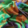 Tesatura jacquard cameleon fata dublă - design exotic floral supradimensionat, Verde smarald Albastru Auriu - imagine 2