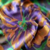 Tesatura jacquard cameleon fata dublă - design exotic floral supradimensionat, Verde smarald Albastru Auriu - imagine 6