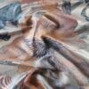 Tesatura jacquard cameleon  - design floral supradimensionat , Roz somon Roz pal Bleu Gri