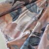 Tesatura jacquard cameleon  - design floral supradimensionat , Roz somon Roz pal Bleu Gri - imagine 8