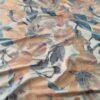 Tesatura jacquard cameleon  - design floral supradimensionat , Roz somon Roz pal Bleu Gri - imagine 9