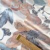 Tesatura jacquard cameleon  - design floral supradimensionat , Roz somon Roz pal Bleu Gri - imagine 6