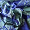 Tesatura jacquard cameleon - design cu flori schitate, Albastru cerneală  - Turcoaz azuriu - imagine 9