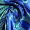 Tesatura jacquard cameleon - design cu flori schitate, Albastru cerneală  - Turcoaz azuriu - imagine 8