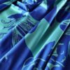 Tesatura jacquard cameleon - design cu flori schitate, Albastru cerneală  - Turcoaz azuriu - imagine 6