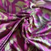 Tesatura jacquard cameleon tip panou - imprimeu cu flori schitate, Cyclamen - Muștar Auriu - imagine 5