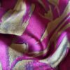 Tesatura jacquard cameleon tip panou - imprimeu cu flori schitate, Cyclamen - Muștar Auriu - imagine 3