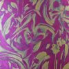Tesatura jacquard cameleon tip panou - imprimeu cu flori schitate, Cyclamen - Muștar Auriu - imagine 4