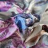 Tesatura jacquard față dublă - imprimeu cu flori gigant în nuanțe de Mov - Lila, Albastru pe fond pastel - imagine 7