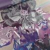 Tesatura jacquard față dublă - imprimeu cu flori gigant în nuanțe de Mov - Lila, Albastru pe fond pastel - imagine 10