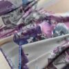 Tesatura jacquard față dublă - imprimeu cu flori gigant în nuanțe de Mov - Lila, Albastru pe fond pastel - imagine 6