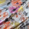 Tesatura tip Jacquard - design floral, Roz Portocaliu Galben Gri pearl - imagine 2