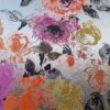 Tesatura tip Jacquard - design floral, Roz Portocaliu Galben Gri pearl - imagine 5
