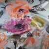 Tesatura tip Jacquard - design floral, Roz Portocaliu Galben Gri pearl - imagine 9