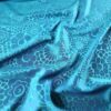 Tesatura jacquard  - design floral, Turcoaz