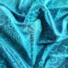 Tesatura jacquard  - design floral, Turcoaz - imagine 7