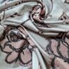 Tesatura jacquard - imprimeu cu flori gigant și reliefate, Roz - Ivoire - Gri - imagine 6
