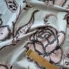 Tesatura jacquard - imprimeu cu flori gigant și reliefate, Roz - Ivoire - Gri - imagine 4