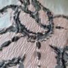 Tesatura jacquard - imprimeu cu flori gigant și reliefate, Roz - Ivoire - Gri - imagine 5