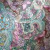 Tesatura jacquard din matase naturala cu imprimeu schitat , Roz / Verde / Negru / Ivoire - imagine 2