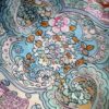 Tesatura jacquard din matase naturala cu imprimeu schitat , Roz / Verde / Negru / Ivoire - imagine 10