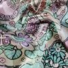 Tesatura jacquard din matase naturala cu imprimeu schitat , Roz / Verde / Negru / Ivoire - imagine 7