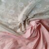 Tesatura Jacquard tip tafta cu design floral sub formă de panouri succesive , Multicolor pastel - imagine 2