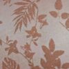 Tesatura Jerse cu inserții de fir lurex, design floral - crengute , aramiu pe fond bej - imagine 2