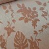 Tesatura Jerse cu inserții de fir lurex, design floral - crengute , aramiu pe fond bej - imagine 6