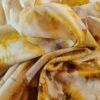 Țesătură din matase naturala - design floral, Galben Ivoire - imagine 4
