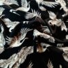Țesătură din matase naturala - Imprimeu cocori pe fond negru - imagine 3