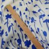 Tesatura din matase naturala , tip Mikado - design floral cu tipar dispus ca bordură laterală,  Ivoire Albastru - imagine 3
