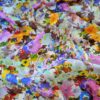 Tesatura din matase naturala , tip mikado - design floral, Multicolor - imagine 6
