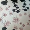 Tesatura organza din matase naturala Imprimată- design floral, Ivoire/Roz/Negru - imagine 5