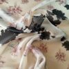 Tesatura organza din matase naturala Imprimată- design floral, Ivoire/Roz/Negru - imagine 7