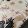 Tesatura organza din matase naturala Imprimată- design floral, Ivoire/Roz/Negru - imagine 9